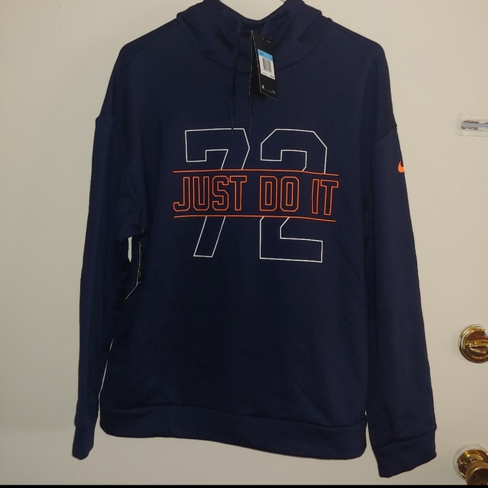 Nike Women's Blue Fleece Hoodie Pullover Top Sweater Size Medium